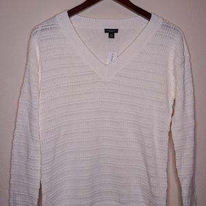 Women's Size XS White Ann Taylor Knit Sweater